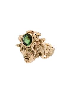 JOY BC золотое кольцо Medusa с турмалином