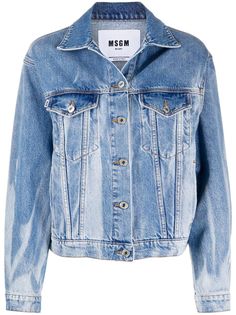 MSGM джинсовая куртка с эффектом потертости
