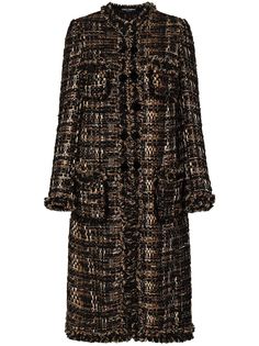 Dolce & Gabbana твидовое пальто миди
