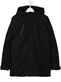 BOSS Kidswear пальто с капюшоном и логотипом