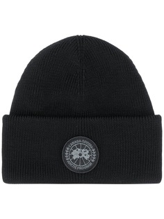Canada Goose ribbed-knit logo patch beanie