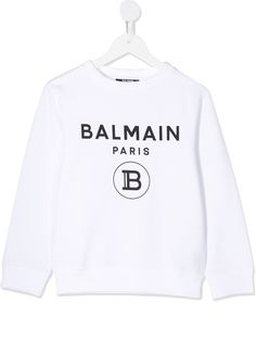 Balmain Kids футболка с длинными рукавами и логотипом