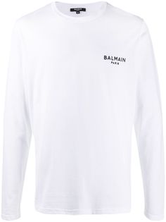 Balmain футболка с вышитым логотипом
