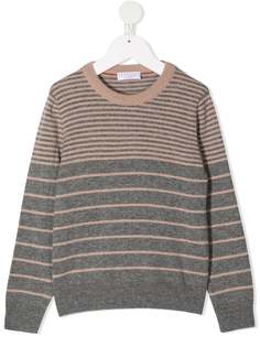 Brunello Cucinelli Kids джемпер в стиле колор-блок