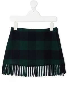 Il Gufo клетчатая юбка с бахромой