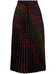 RED Valentino плиссированная юбка с цветочным принтом