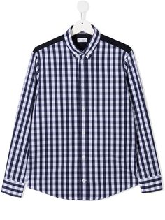Brunello Cucinelli Kids клетчатая рубашка на пуговицах