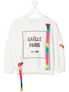 Gaelle Paris Kids футболка с длинными рукавами и стразами