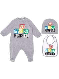 Moschino Kids "комплект из комбинезона, шапки и нагрудника"