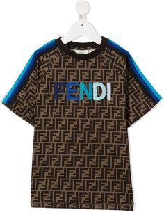 Fendi Kids футболка с узором FF