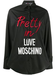 Love Moschino рубашка с длинными рукавами и вышивкой