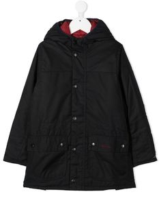 Barbour Kids вощеная куртка с капюшоном