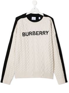 Burberry Kids джемпер с логотипом вязки интарсия