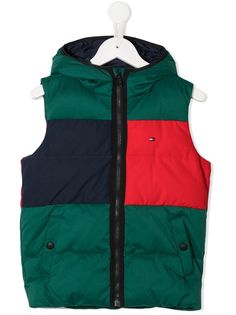 Tommy Hilfiger Junior дутый жилет в стиле колор-блок