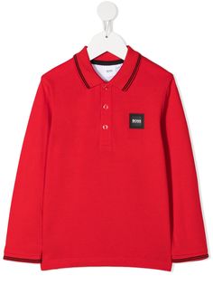 BOSS Kidswear рубашка поло с нашивкой-логотипом