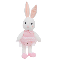 Мягкая игрушка Игруша Заяц в розовом платье 40 см