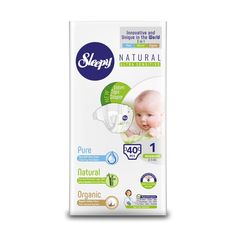 Подгузники Sleppy Natural Organic Baby Diaper Jumbo Newborn (2-5 кг) шт.