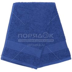Полотенце кухонное махровое, 35х60 см, Вышневолоцкий текстиль Жаккардовый бордюр темно-синее