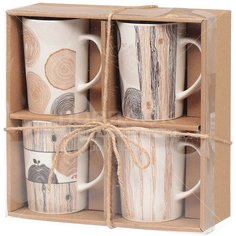 Набор кружек керамических Daniks Лофт ZPX18107, 4 шт, 340 мл