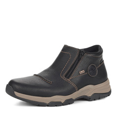 Ботинки Черные комфортные ботинки на молнии из комбинированных материалов на подкладке из шерсти Rieker