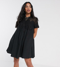 Свободное платье с короткими рукавами Y.A.S Petite-Черный