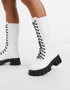 Белые ботинки на массивной подошве со шнуровкой Koi Footwear-Белый