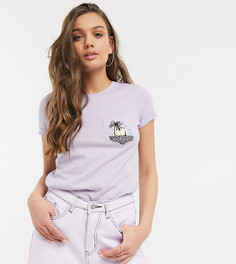 Лавандовая футболка с вышитой пальмой Brave Soul Petite-Фиолетовый