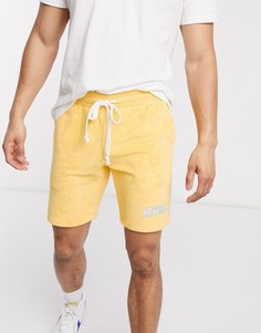 Махровые узкие шорты с логотипом ASOS Actual-Желтый