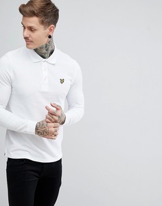Белая футболка-поло с длинными рукавами Lyle & Scott-Белый