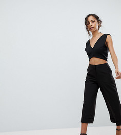 Комбинируемые однотонные кюлоты в строгом стиле ASOS DESIGN Petite-Черный