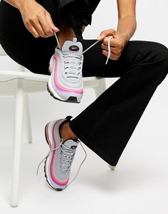 Серо-розовые кроссовки Nike Air Max 97-Серый