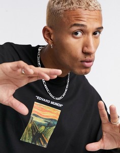 Oversized-лонгслив с принтом картины "Крик" спереди и принтом сзади ASOS DESIGN Edvard Munch-Мульти