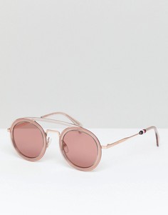 Розовые круглые солнцезащитные очки Tommy Hilfiger-Розовый