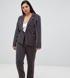 Укороченные строгие брюки в полоску Unique 21 Hero-Темно-синий