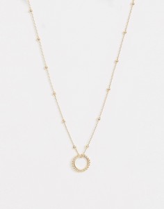 Золотистое ожерелье с подвеской-кольцом Nylon-Золотой
