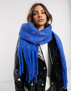 Ярко-синий вязаный шарф French Connection