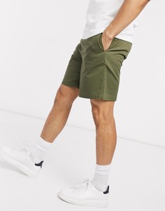 Саржевые шорты цвета хаки с затягивающимся шнурком Fred Perry-Зеленый цвет