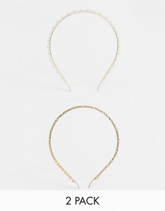 2 милых повязки на голову в золотом и жемчужном цвете Accessorize-Мульти