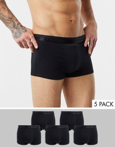 Набор из 5 черных трусов-хипстеров River Island-Черный