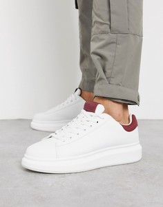 Белые кроссовки на массивной подошве River Island-Белый
