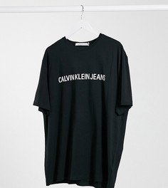 Черная футболка с логотипом Calvin Klein Jeans Big and Tall-Черный