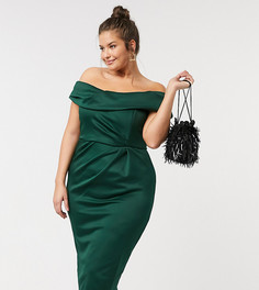 Зеленое платье миди ASOS DESIGN Curve-Зеленый цвет