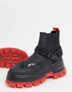Черные ботинки челси на массивной подошве ASOS DESIGN-Черный