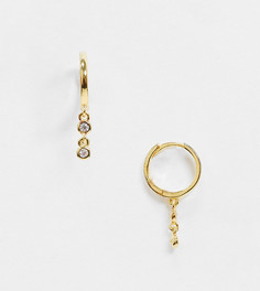 Позолоченные серебряные серьги в стиле хагги Shashi Emily-Золотой