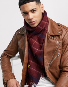 Шарф в клетку тартан Lyle & Scott-Красный