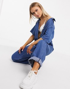 Синий джинсовый комбинезон Replay-Голубой