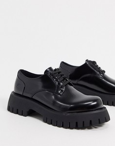 Черные туфли из искусственной кожи на шнуровке Koi Footwear-Черный цвет