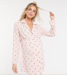 Эксклюзивная розовая рубашка от пижамы в горошек ASOS DESIGN Maternity-Розовый