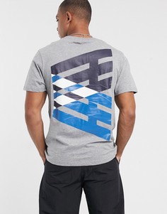 Серая футболка с крупным принтом логотипа на спине Arcminute-Серый