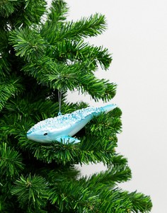 Блестящее новогоднее украшение в форме кита Sass & Belle-Синий